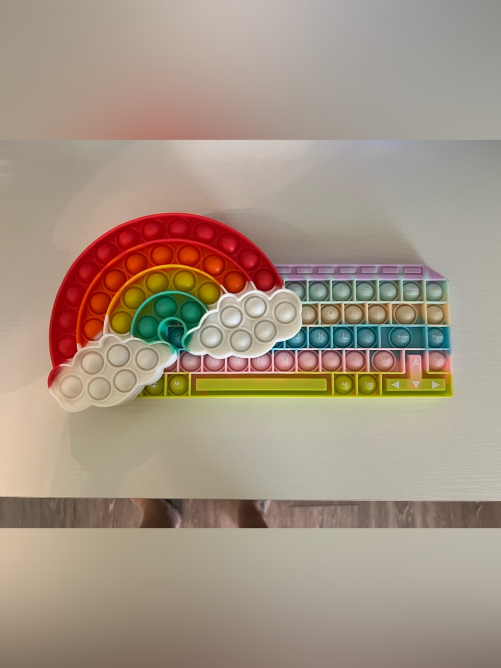 Rainbow Pop Fidget Toy Keyboard with Cloud Buttons - Multicolor Set of 2 !